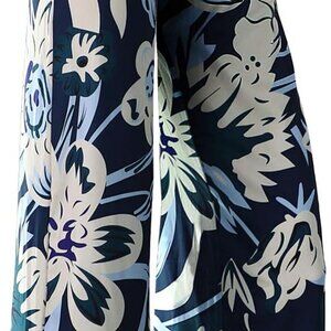 Elegant Women's High Waist Wide Leg Palazzo Lounge Pants - Smile Flower, Medium